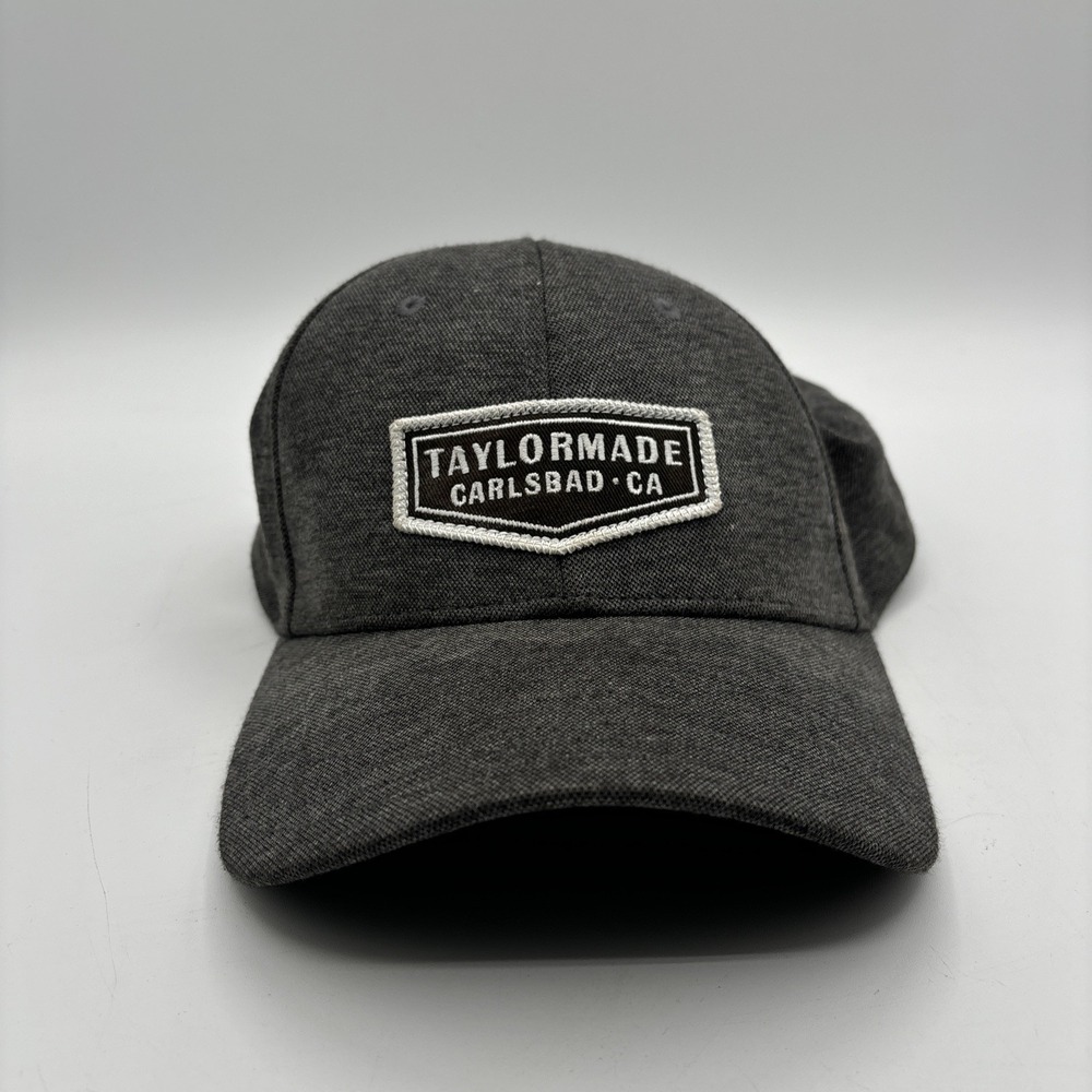 TaylorMade Carlsbad CA Patch Fitted Hat Gray L/XL‎ A-Flex Performance Cap Golf